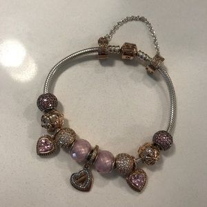 Authentic Pandora “Beloved Mother” charm bracelet